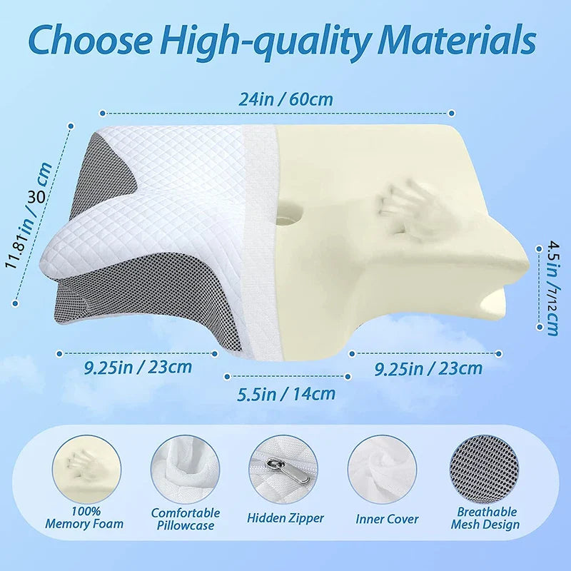 Wellsphere™ 2 in 1 Ergonomic Contour Orthopedic Pillow for Neck Pain